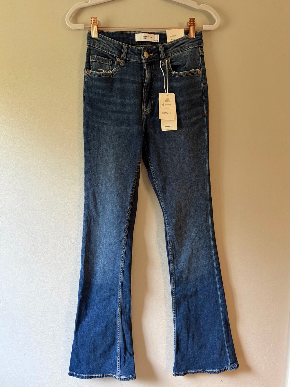 Reserved- Dark Blue Flared Jeans